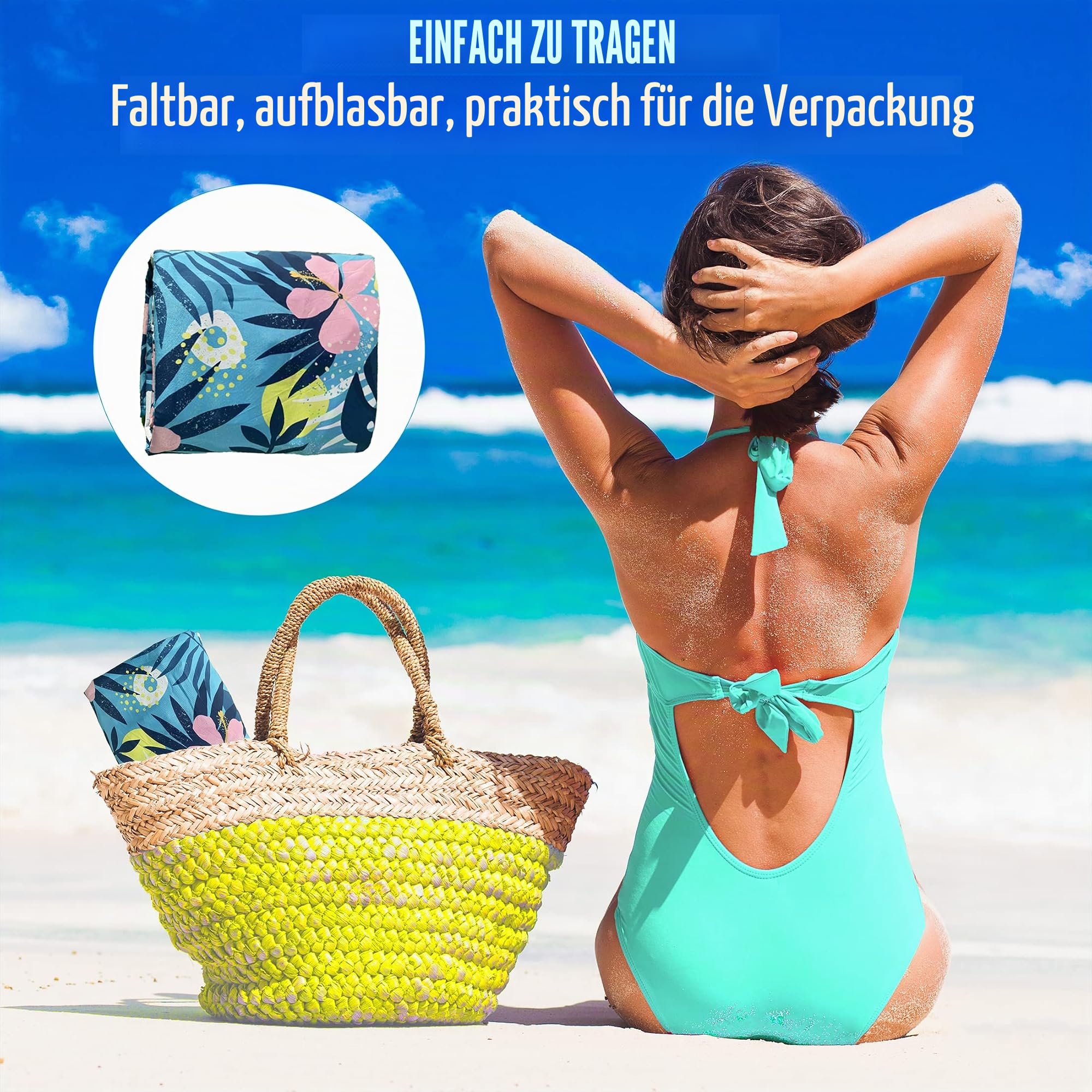 Übergroße Pool Luftmatratze Mit Stoffbezug, 185,6 X 99,1 cm, Aufblasbare Schwimmhilfen Für Das Sonnenbaden Im Pool Matratze Für Erwachsene, Schwimmmatratze Und Poolflöße