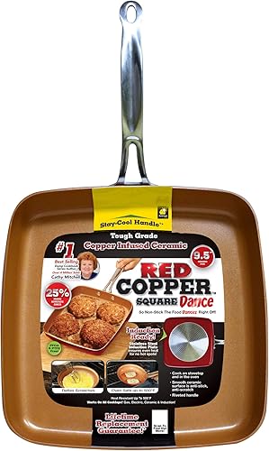 BulbHead Inch Dance 95 pulgadas cobre rojo 95 pulgadas Sartén cuadrada