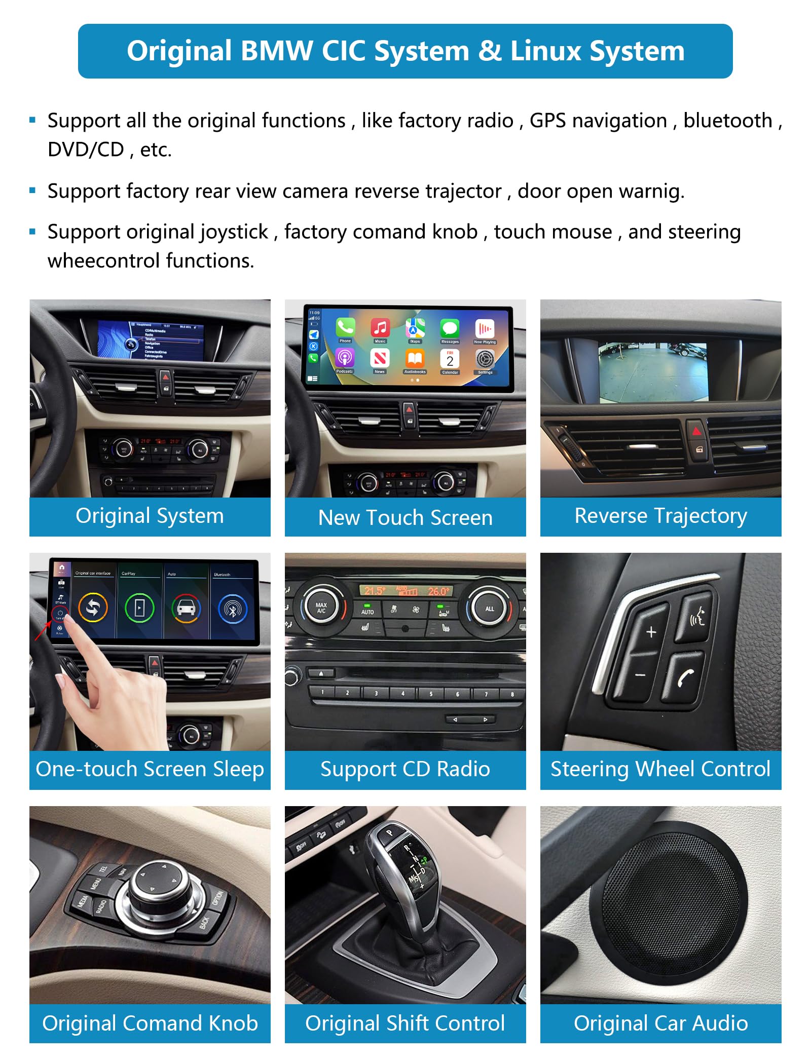Carpuride W101 Autoradio Carplay e Android Auto senza fili, Portatile 10,1 Pollici Touchscreen