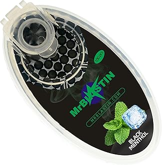 100 Black Menthol Cigarette Crushballs Pack Dispenser Case of Flavoured Pop Aroma Crush Balls Capsules for Filter Tips Insertion Click On Beads