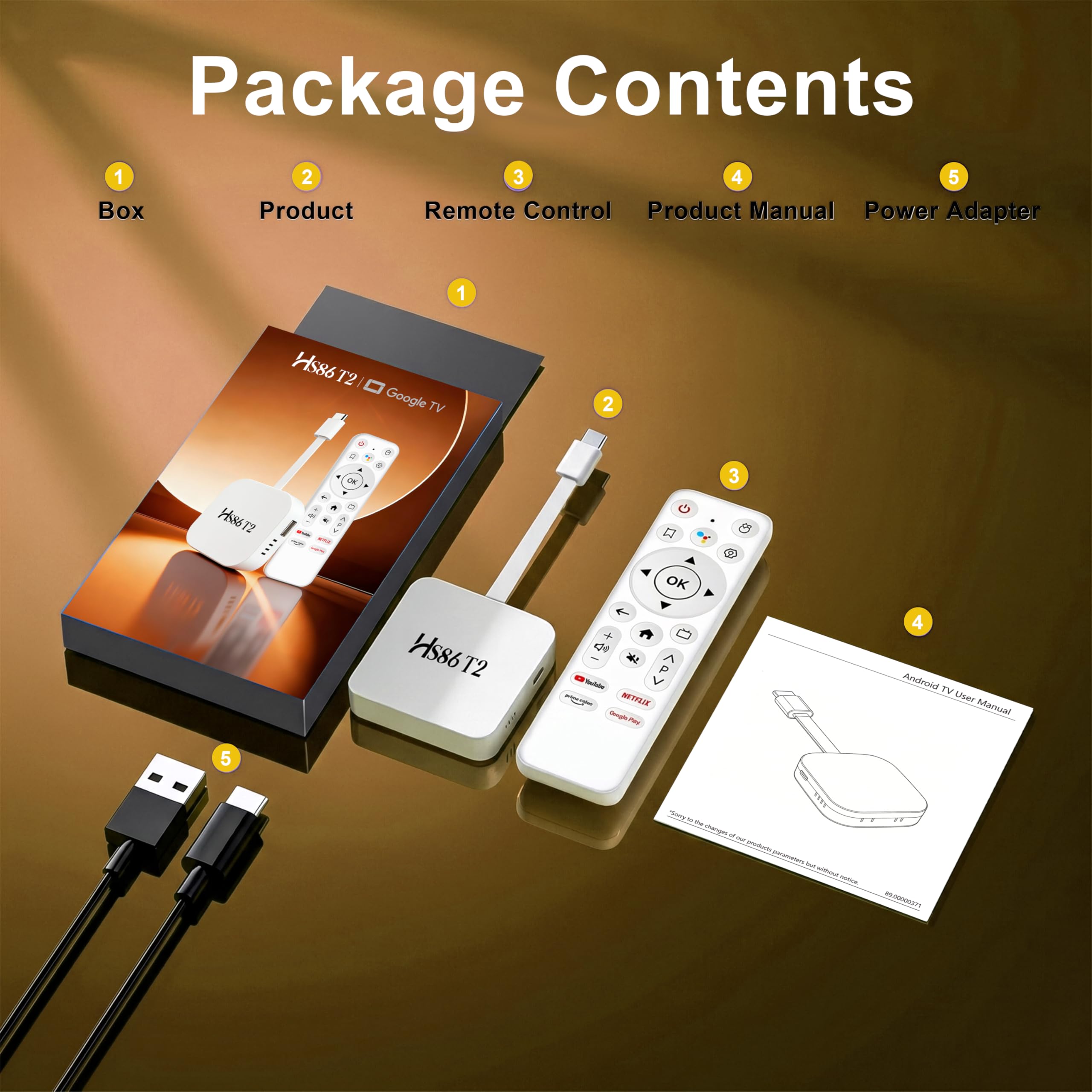 Smart TV Stick Android 14.0 2026 4K @60fps Ultra HD TV Stick Android Box 2GB RAM 16GB ROM RK3518 Processore Dual WiFi 6 2.4G/5G BT5 HDR10+ USB2.0 HDMI 2.0 con Bluetooth Voice Remote