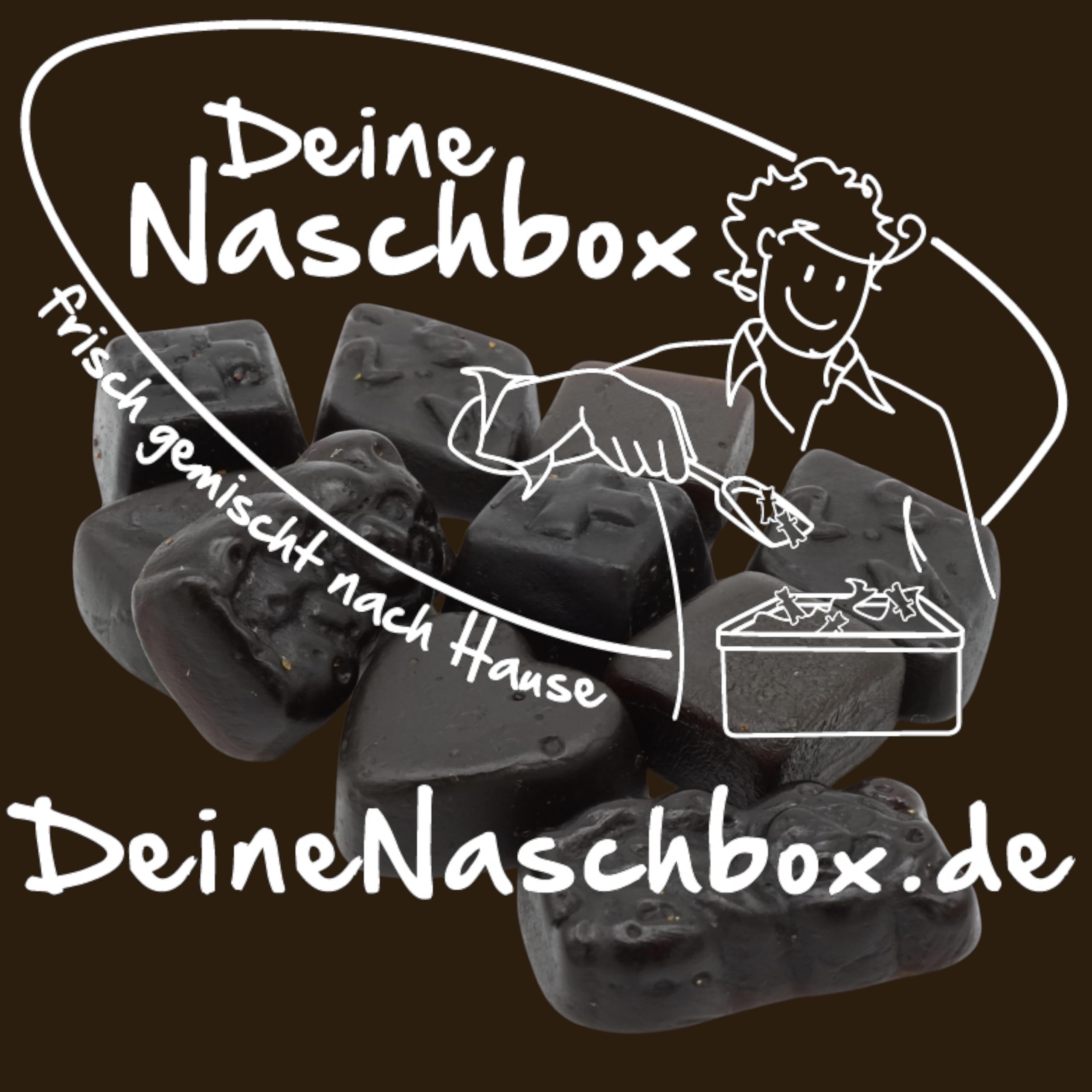 Deine Naschbox - Zuckerfreie Lakritz Spezialitäten - 5 Sorten Mix - 3 kg Süßigkeiten Pott - XXL Großpackung - Gelatinefrei