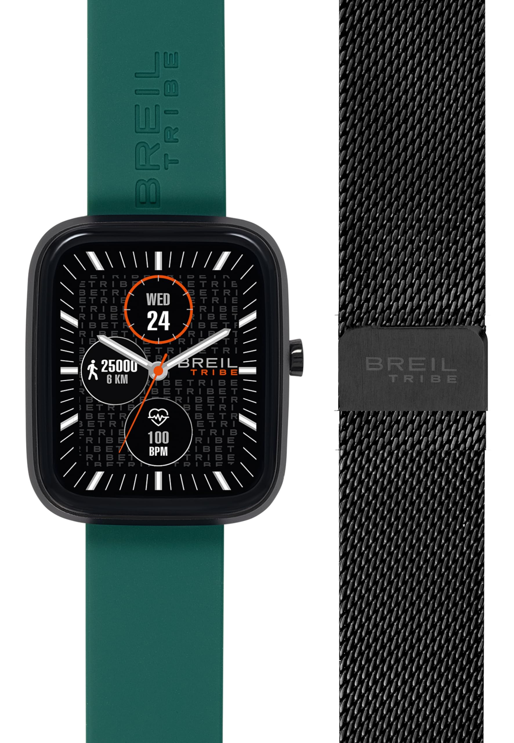 Breil Smartwatch SBT-3, Smartwatch Uomo Donna con 2 Cinturini Intercambiabili in Maglia Mesh e Silicone, Orologio Sport con Connettività Bluetooth, Autonomia 7 Giorni, Compatibile con iOS e Android