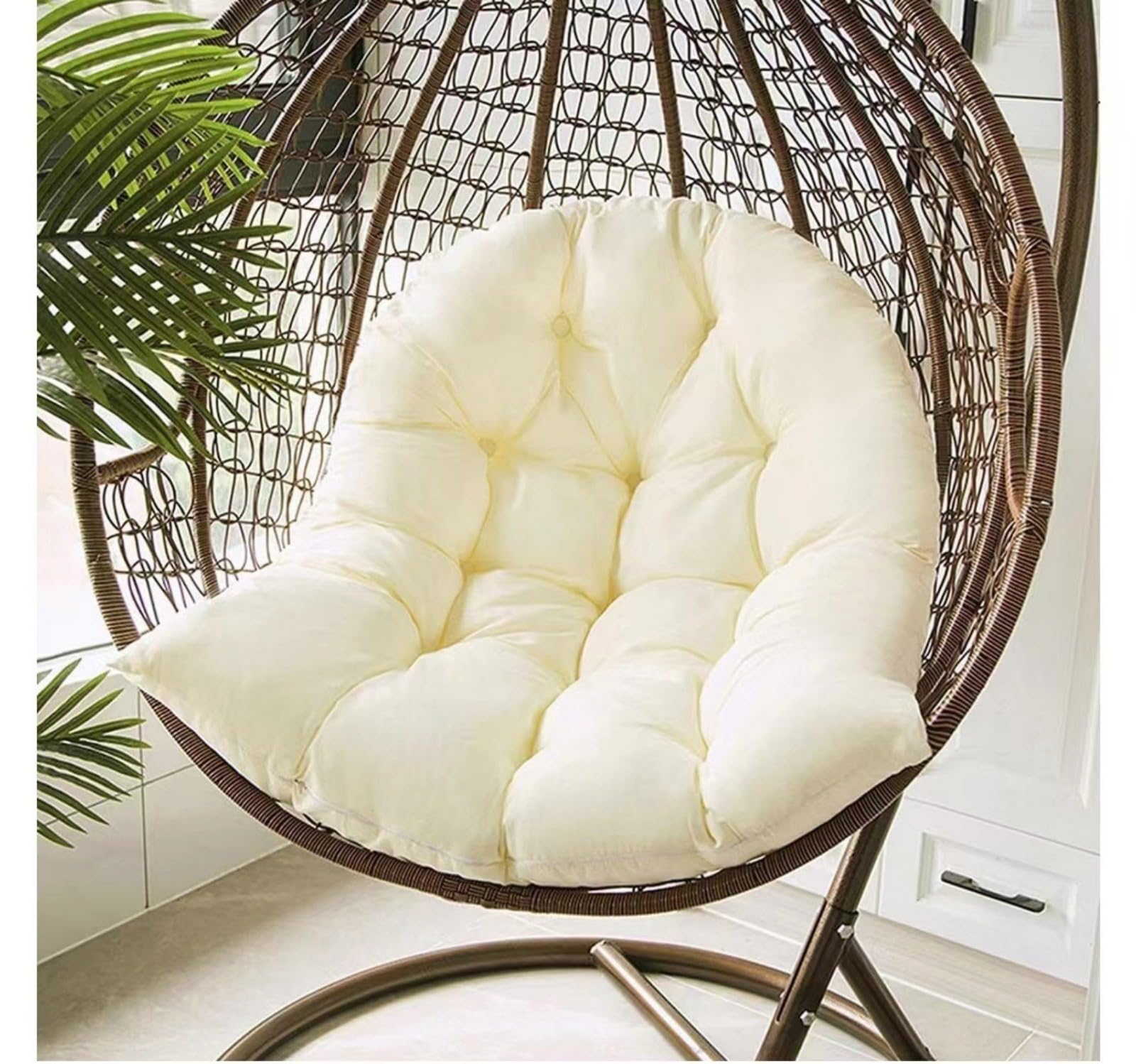VENLOTA Round Swing Egg Chair, Large Thicken Swing Cushion, Washable Hanging Chair Cushion Pads with Cushion, for Outdoor Indoor Garden Furniture(Cushion only)