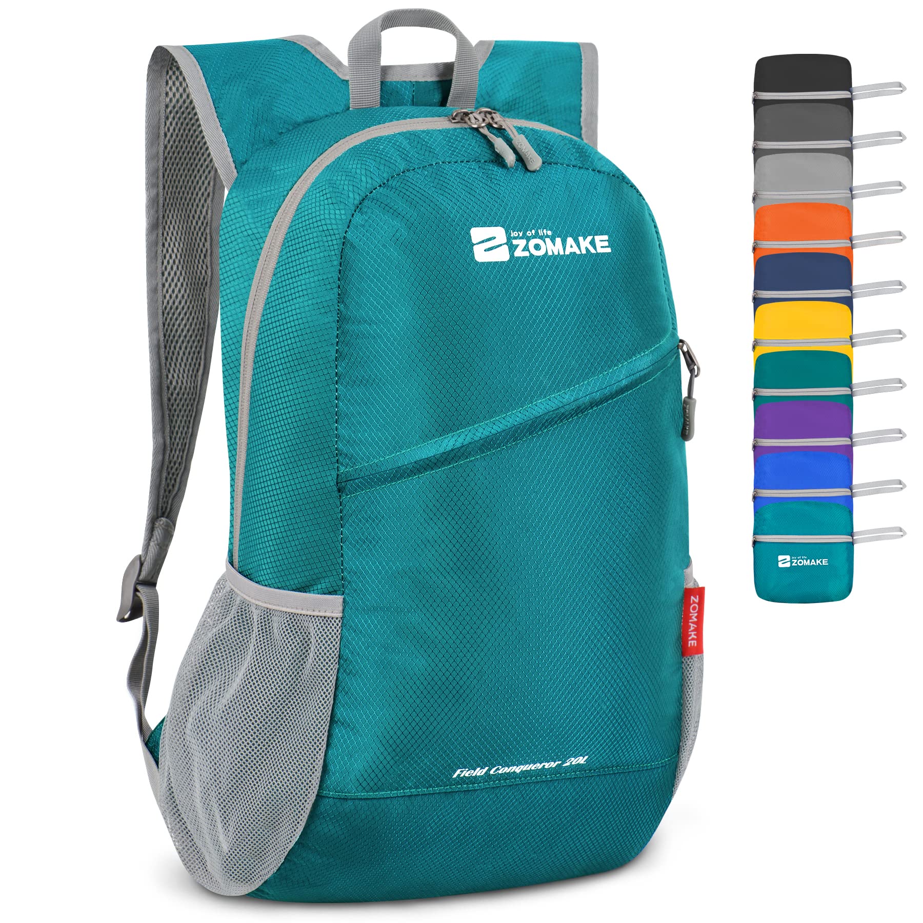 ZOMAKE Lightweight Packable Backpack 20L, Foldable Backpacks Small Daypack for Hiking Water Resistant Day Bag for Travel(Turquoise Green)
