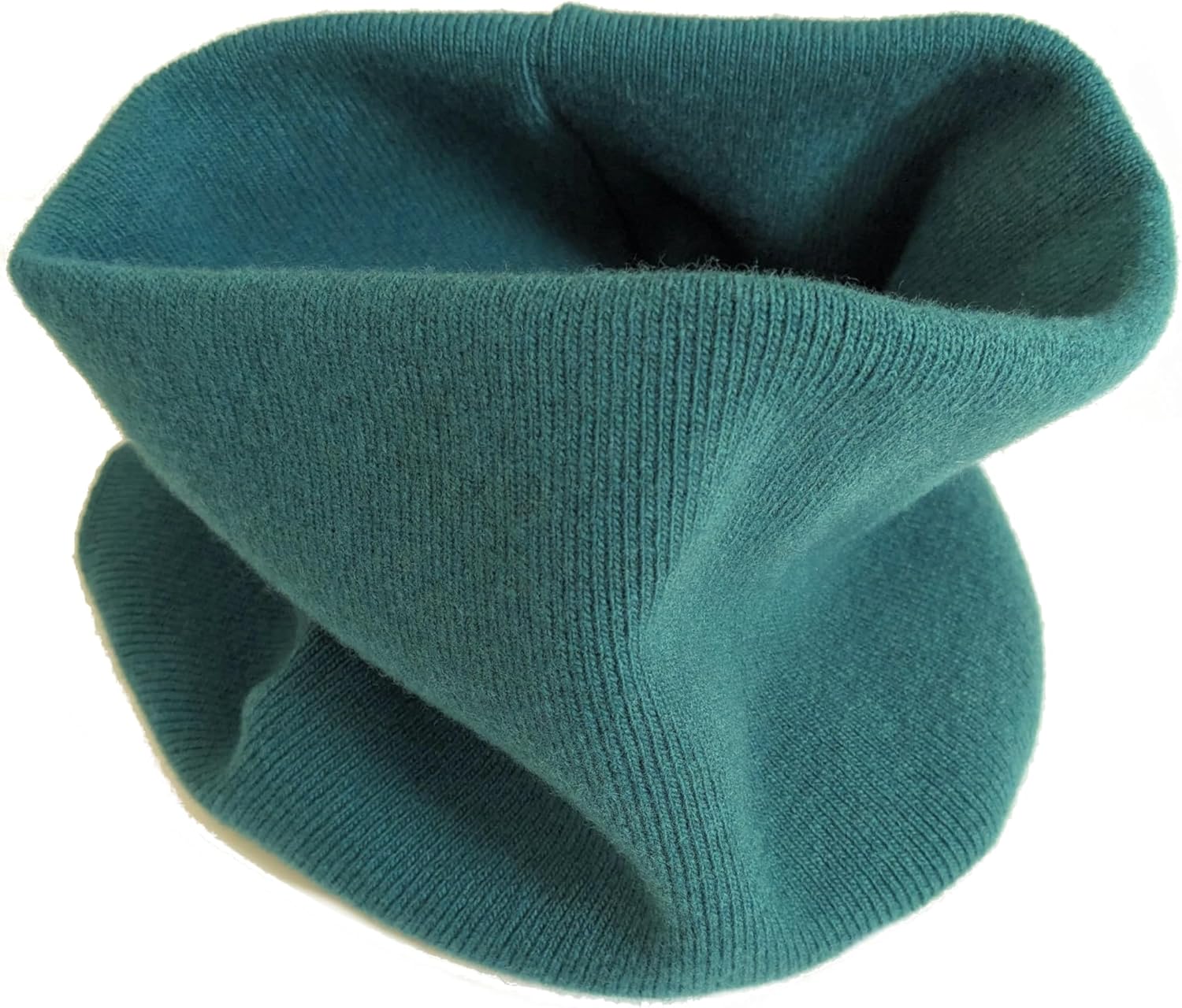 Frost Double Layer Merino Wool and Cashmere Neck Warmer, Stretchy Knitted Snood