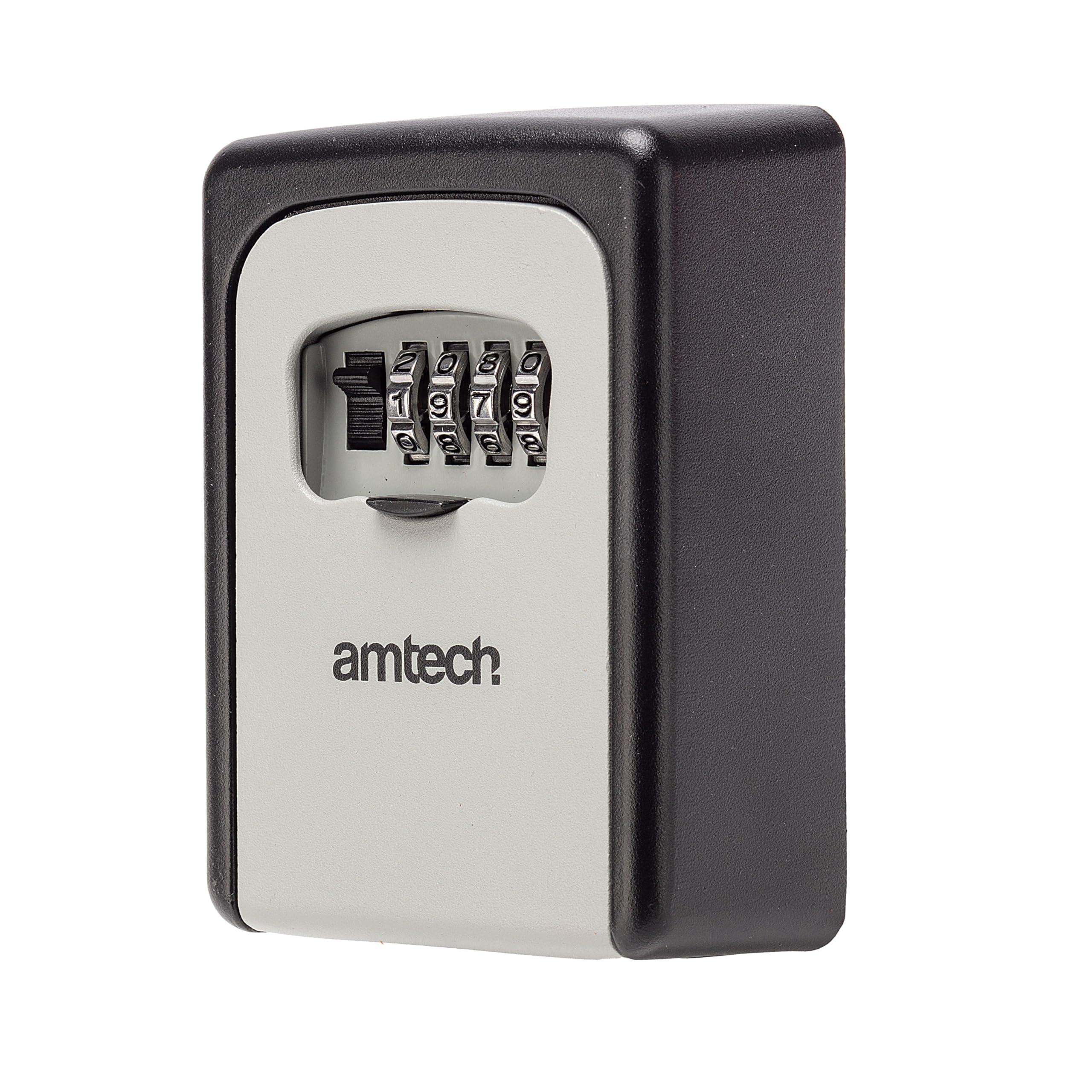 Amtech Wall Mounted 4-Digit Key Storage Box – Weather-Resistant Outdoor Key Safe with Resettable Combination and Fixing Kit
