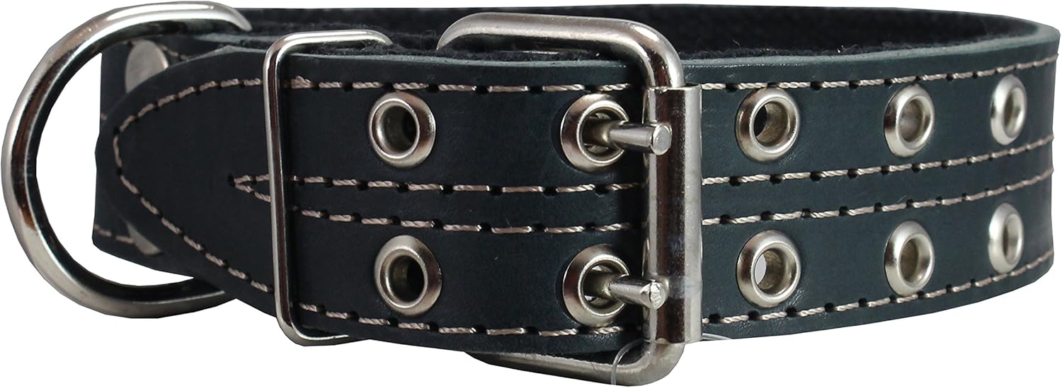 Giant Breeds Leather Dog Collar 1.5" Wide Sized to Fit 24