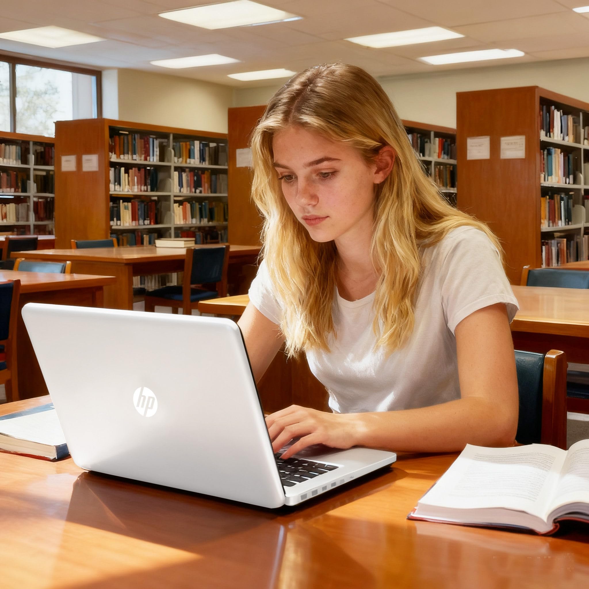 HP 14" Laptop, Intel Dual-Core CPU, 16GB RAM, 256GB SSD, Soft White Finish, HD Display, Windows 11, Microsoft 365 Web Apps with 1TB OneDrive