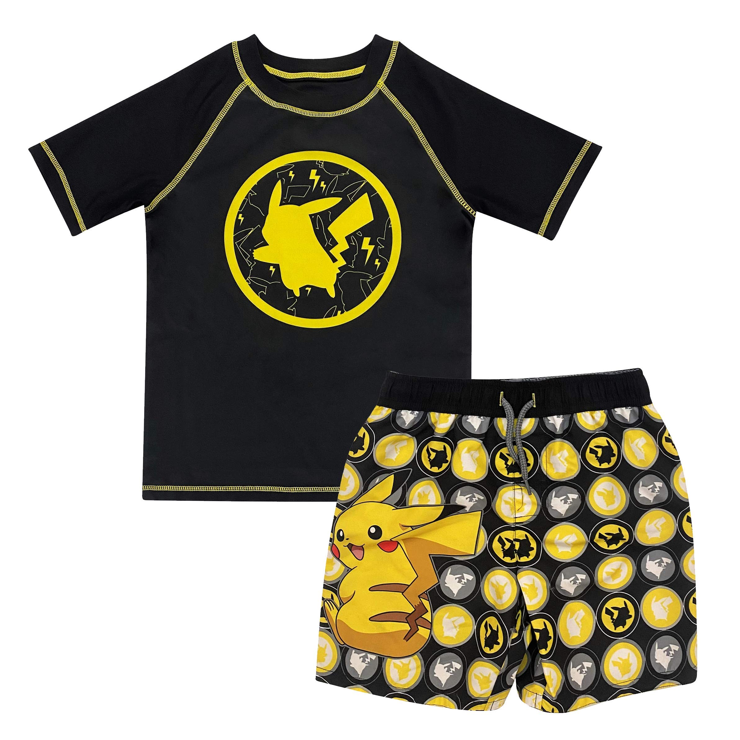 Dreamwave Boys' Authentic Character 2 Piece Rash Guard and Swim Trunk Set UPF 50