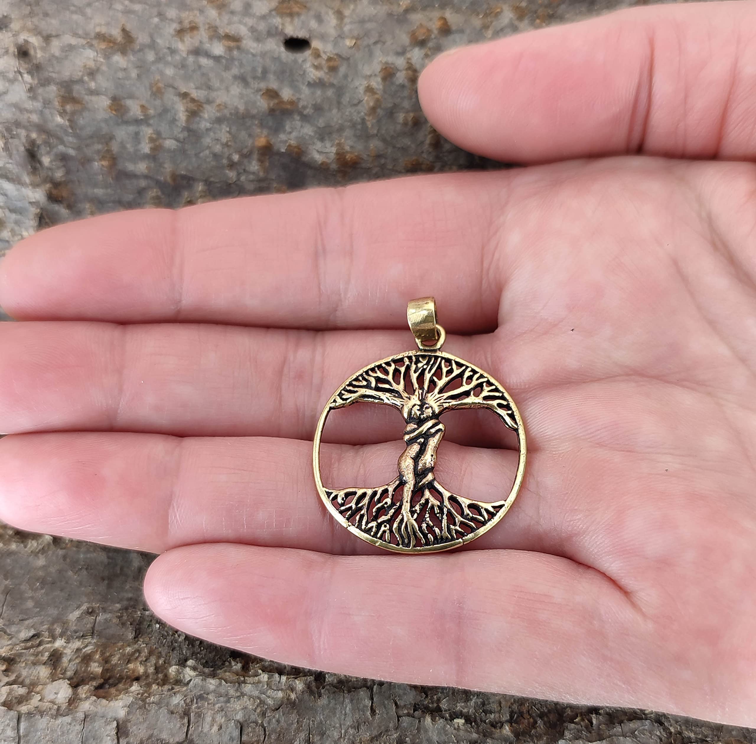Kiss of Leather Pendentif arbre de vie en bronze, br. 176, Bronze