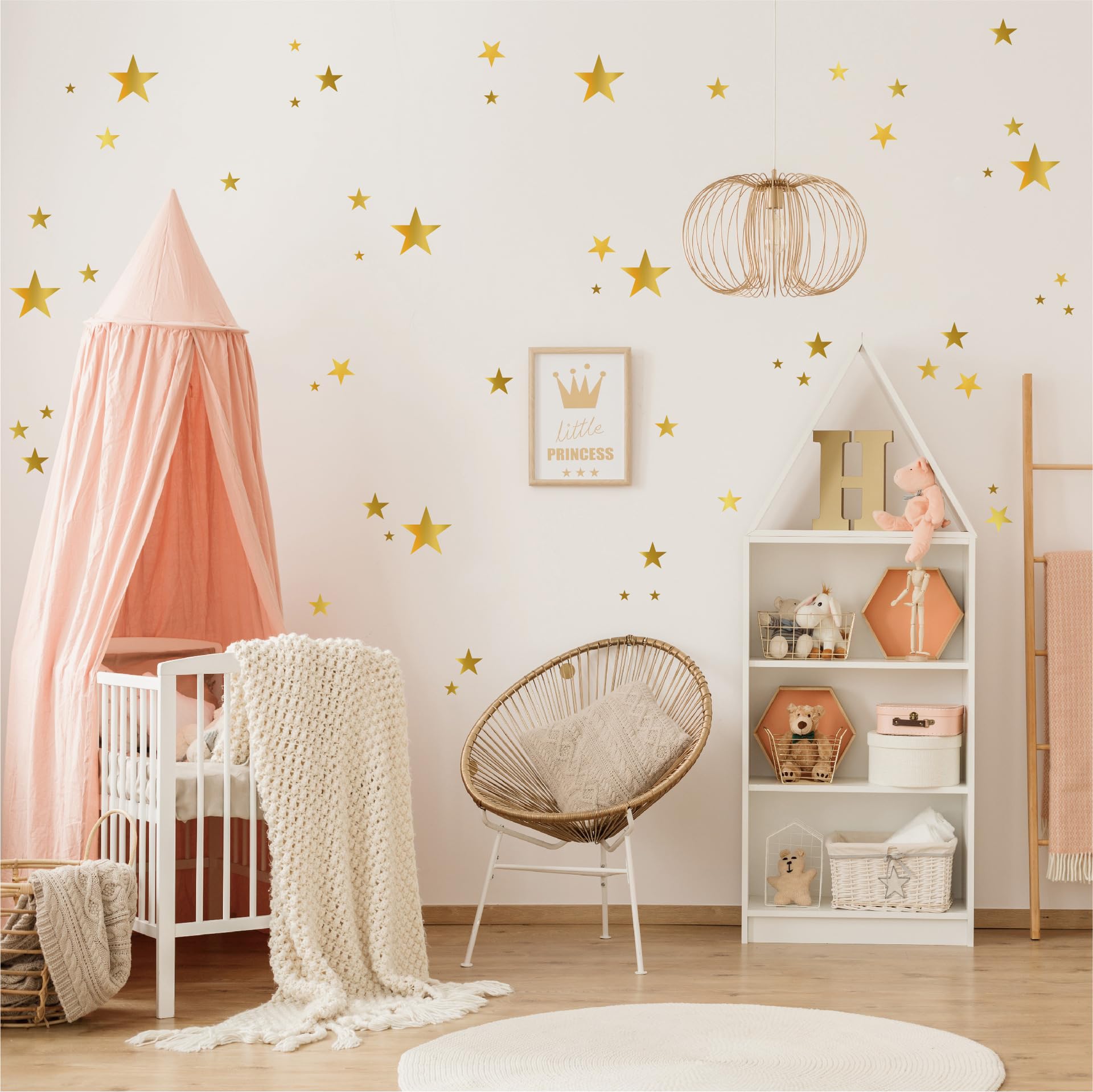 Gold Star Decals Wallpaper 10 Sheets Aesthetic Decor for Living Room,DIY Anniversary Bedroom,Kitchen,Nursery,Glass Doors Windows,Bathroom,Art Design Wall Stickers Decoration for Adults