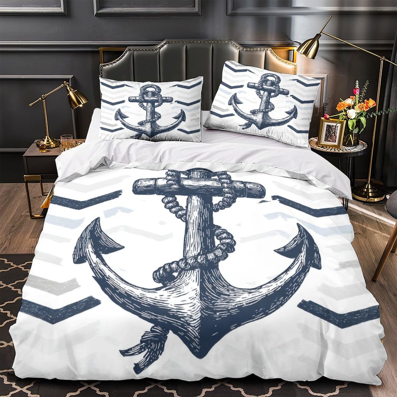 Housse de couette notes de musique 220x240 cm king en microfibre avec parure de lit moderne
