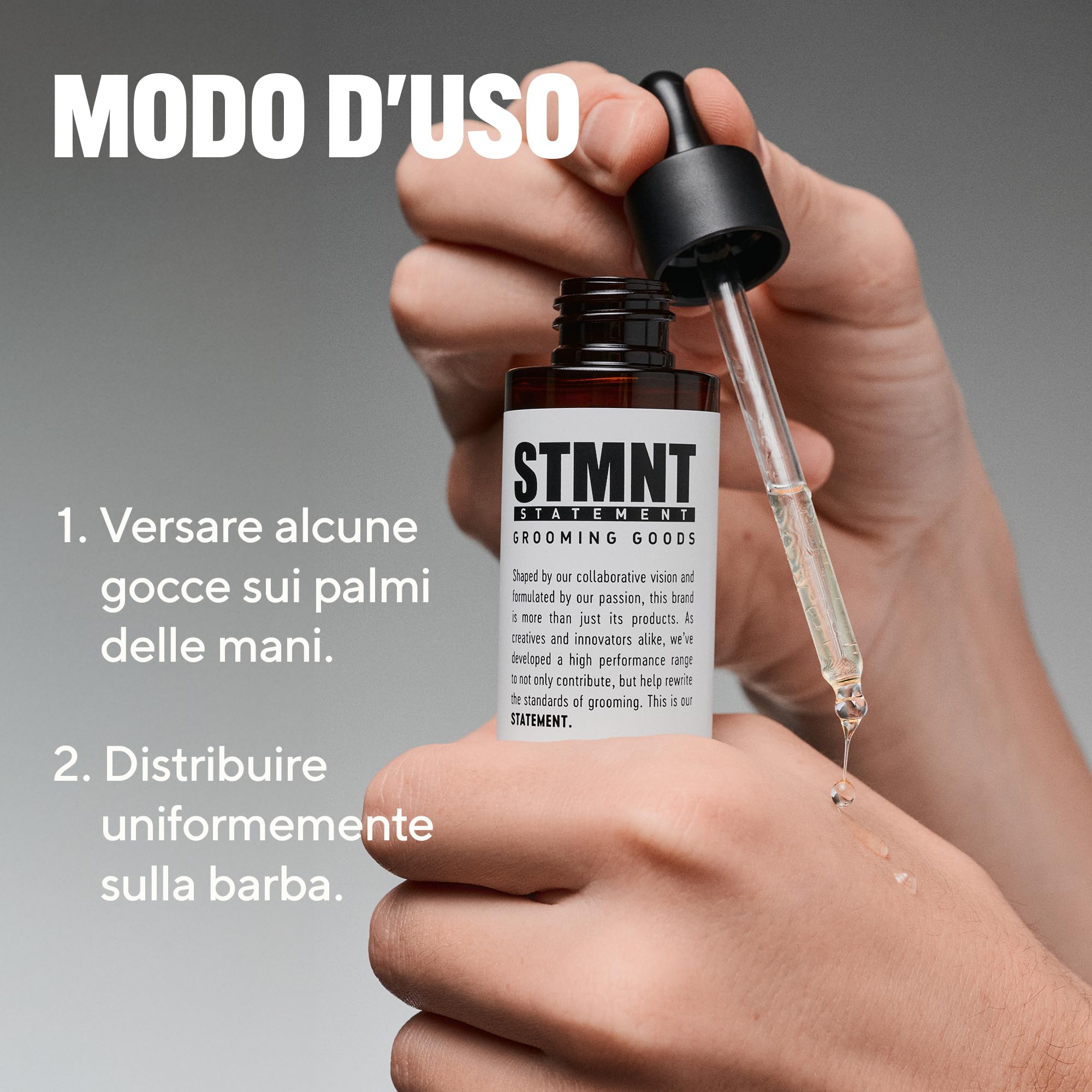STMNT STATEMENT GROOMING GOODS Beard Oil - Olio per Barba Uomo - Idratante - Naturale - Agrumi e Legno 50 ml