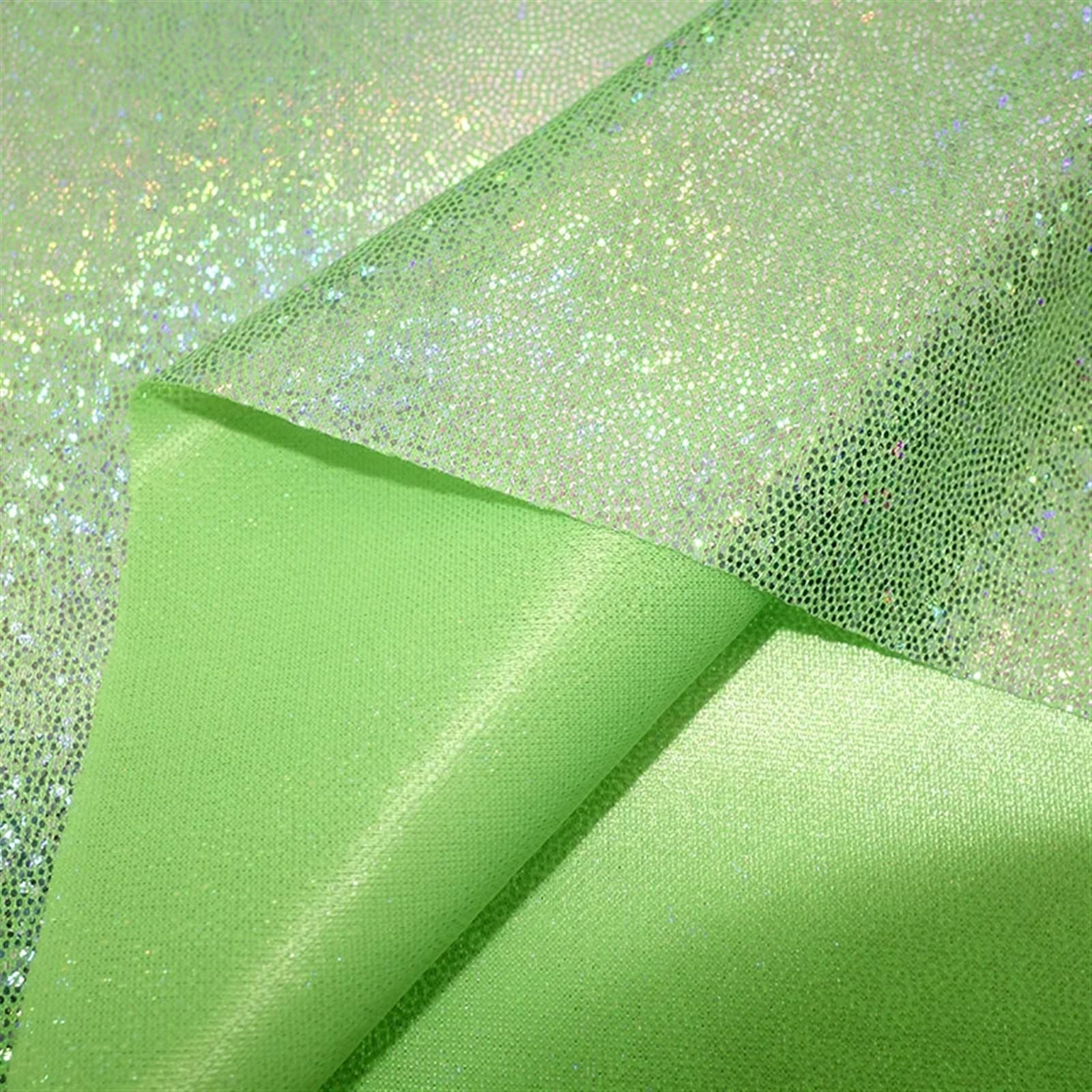 Glitter Metallic Fabric, Shiny Iridescent Holographic Polyester Fabric Various Sizes Wedding Party Doll Decor DIY(4,150CMx150CM)