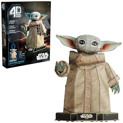 4D Build, Star Wars Grogu 3D Model Kit, Star Wars Collectibles & Desk Decor, Adult Puzzle, Building Toys, 103 Pieces, 3D Puzzles, Gift Ideas for Ages 12 & Up