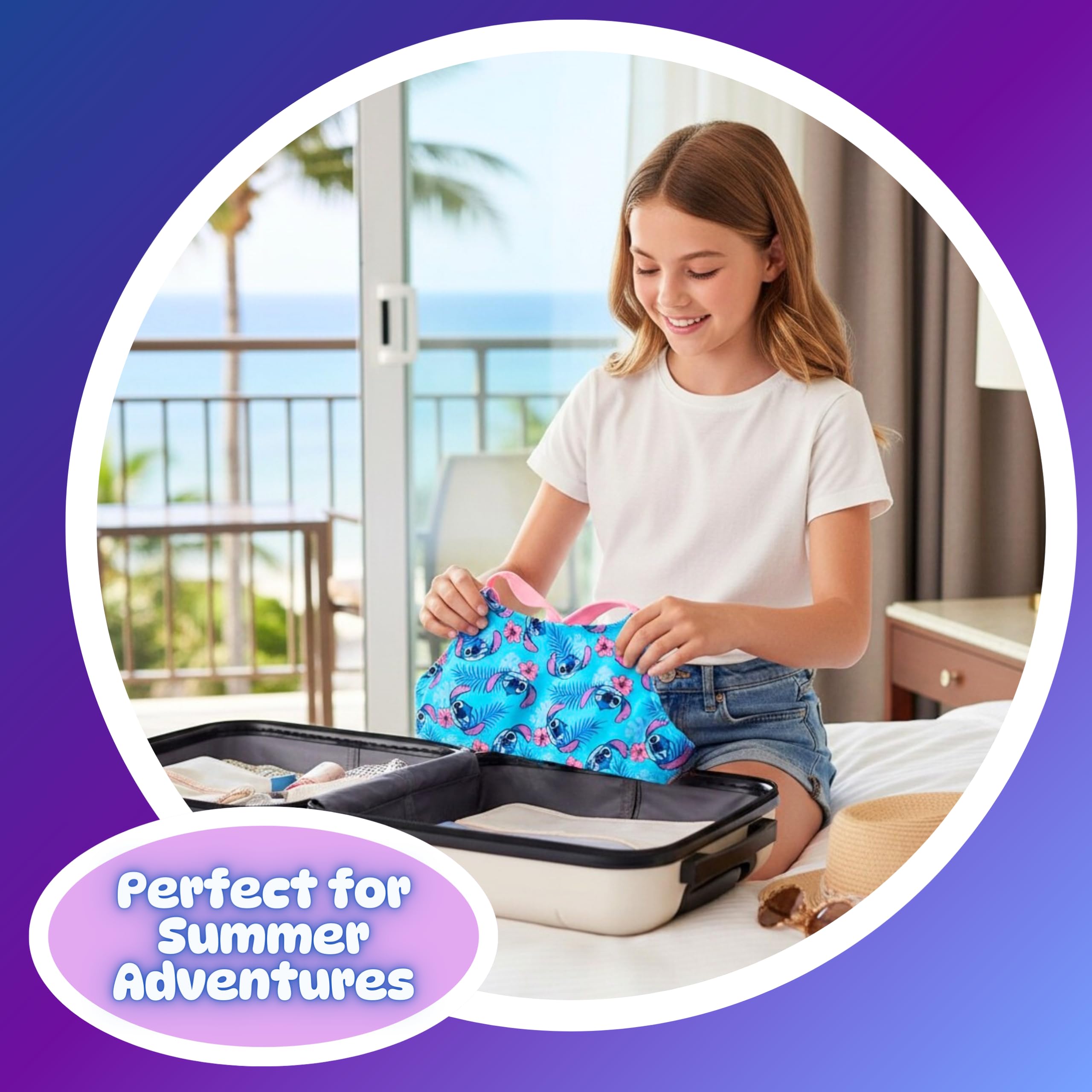 Disney Stitch Bikini para Niña, Bañador de Dos Piezas Verano Infantil Adolescentes, Tallas 6 a 12 Años