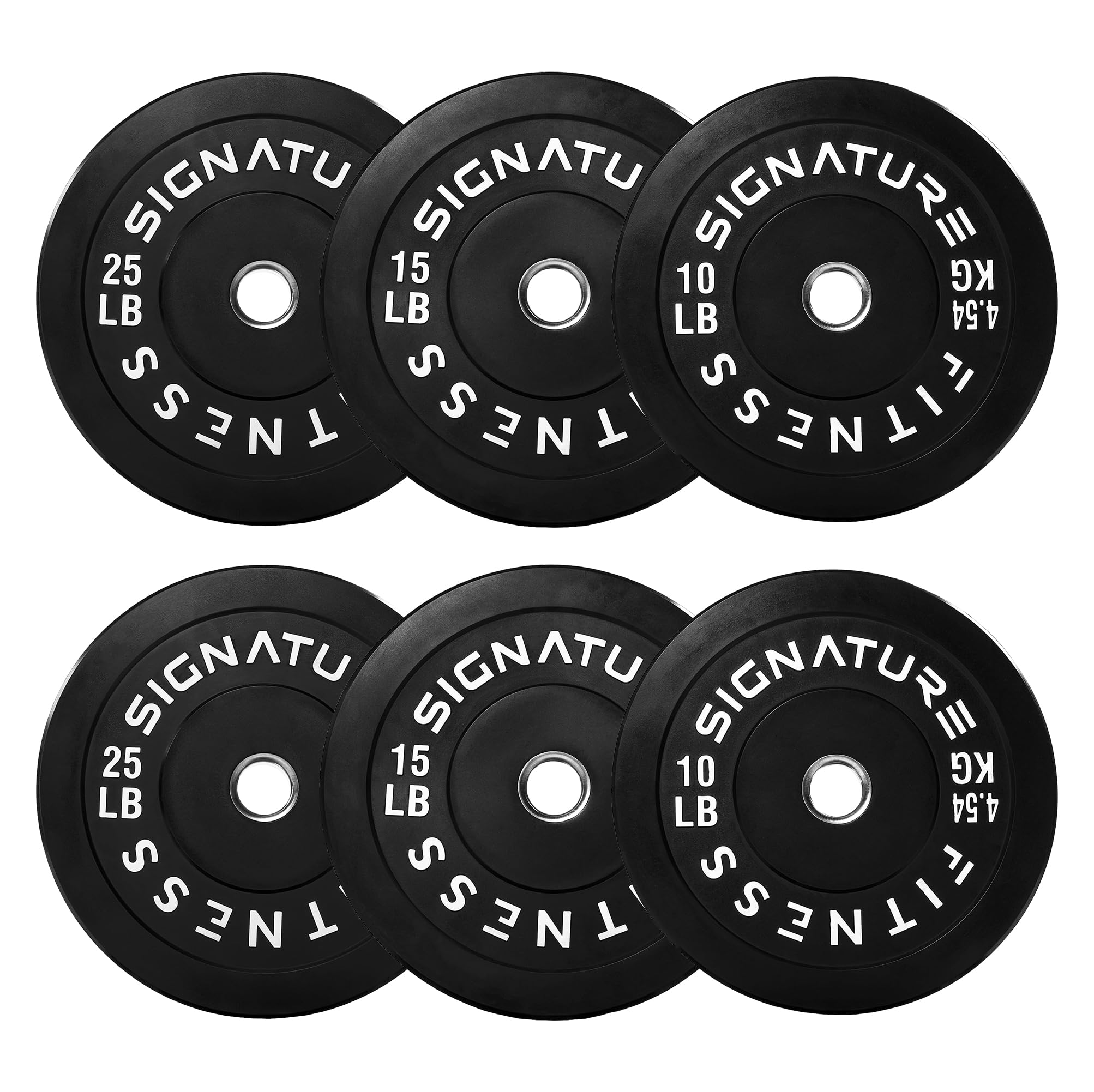Fitvids 2-Inch Olympic Rubber Weight Plates Sets, Bumper Plates Set with Barbell for Strength Training, 100 Lbs Set, Black