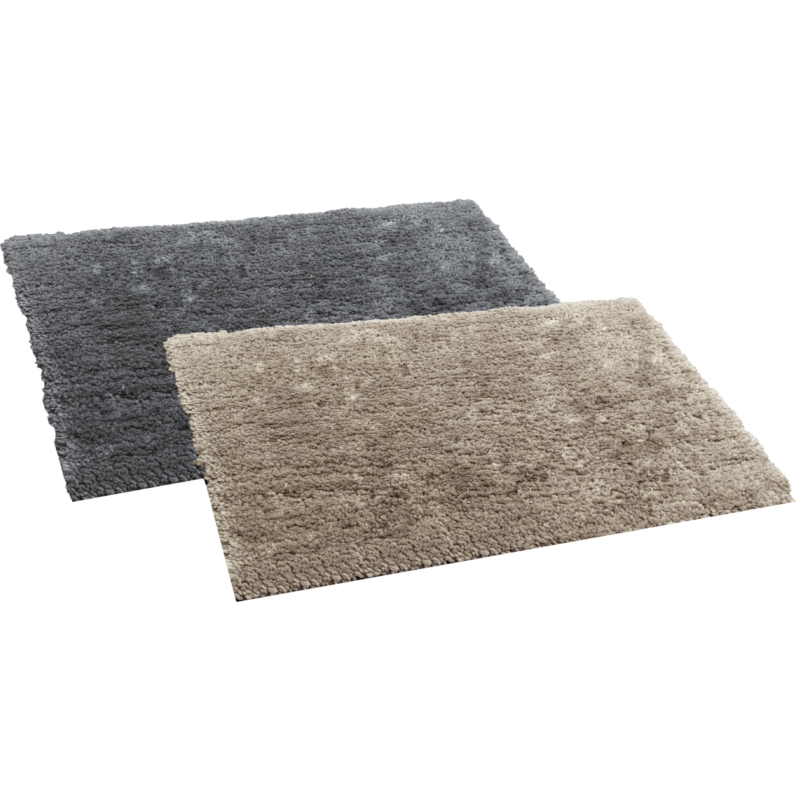 Amazon Brand - Solimo Premium Anti Slip Microfibre Bathmat 60Cm X 40Cm, Light Taupe And Steel Grey,, Rectangular