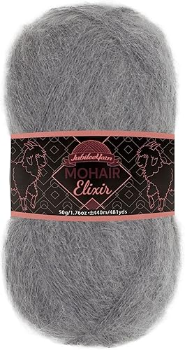 Vista 171 de JubileeYarn Mohair Elixir Yarn - 50 g/madeja Lana mezcla para bebé - Mimosa - 2 madejas 04 Mimosa