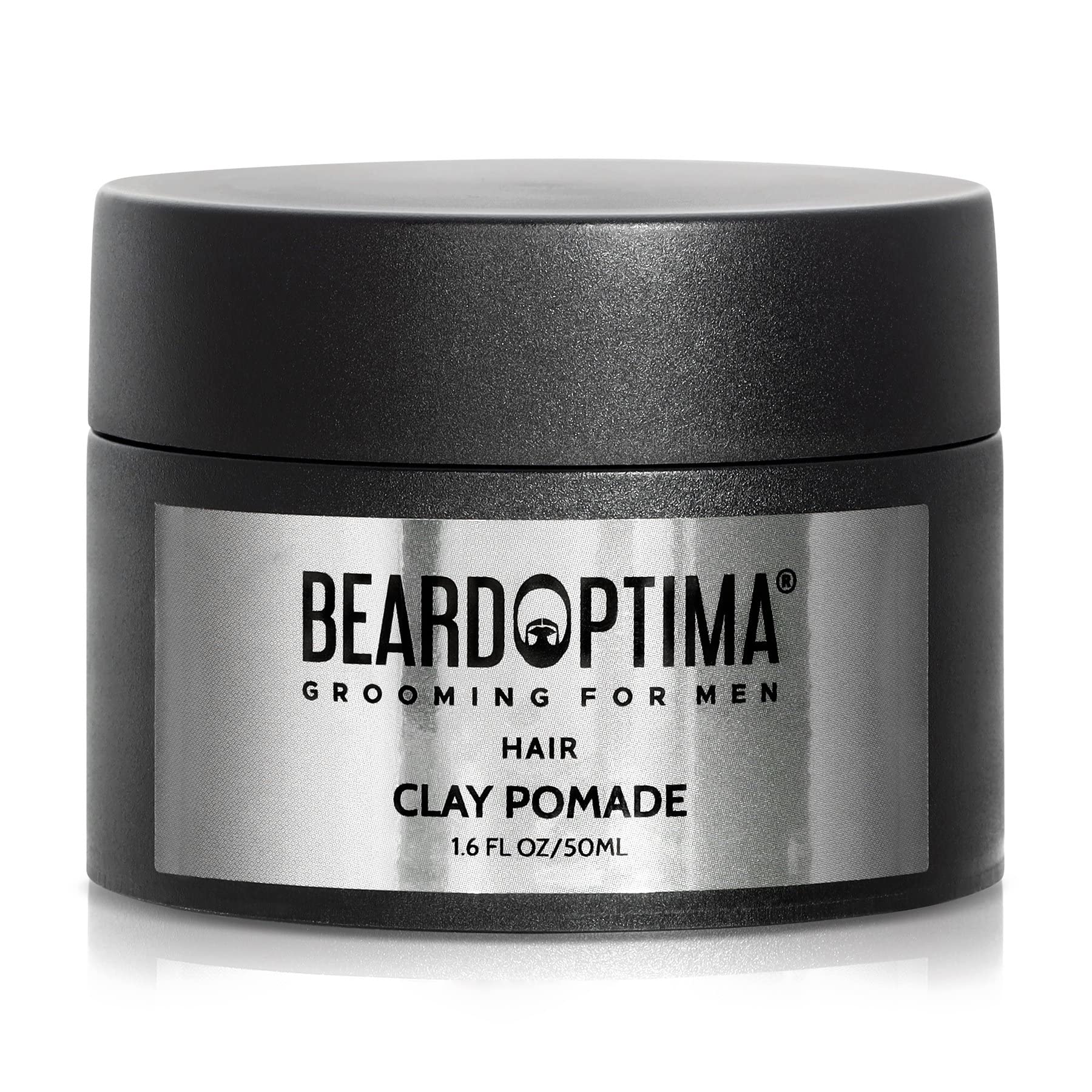 Beardoptima Clay Pomade for All Types of Hair - Long Lasting Hold & Easy to Restyle - Clean, Paraben & Sulfate Free - Non-Greasy Hair Styling Clay for Men’s - 1.6 FL OZ/ 50ML