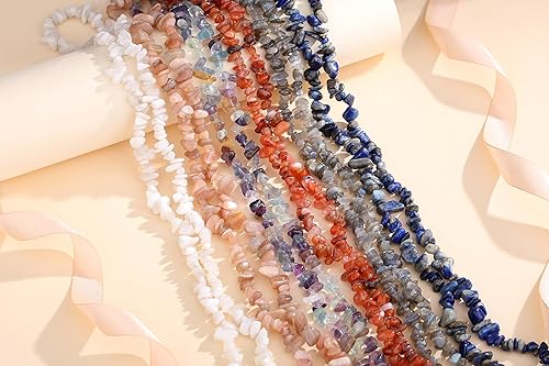 Miniatura 9 de 400 cuentas rosas de cuarzo rosa de 5 a 0.315 in, piedras preciosas para hacer pulseras, 2 hebras de piedra irregular, cuentas sueltas para hacer