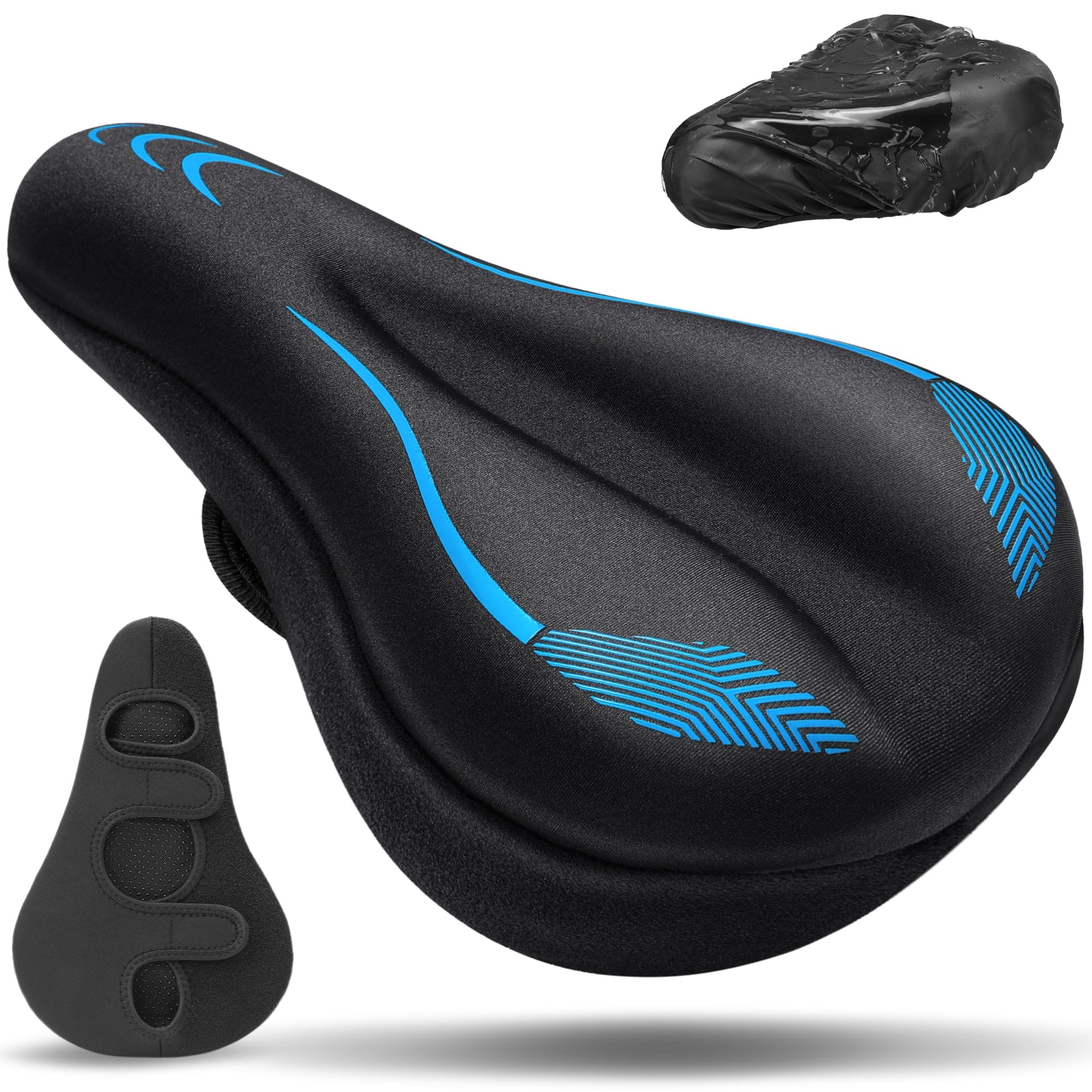 CDYWD Gel Fahrradsitz Polsterung für Herren & Damen, Verdicken & Weich Fahrrad Sitzpolster, Bequem Sattelbezug Fahrrad Gepolstert, Fahrradsattel Polster für Rennrad, Mountainbike, Ebike, Heimtrainer Sport & Freizeit