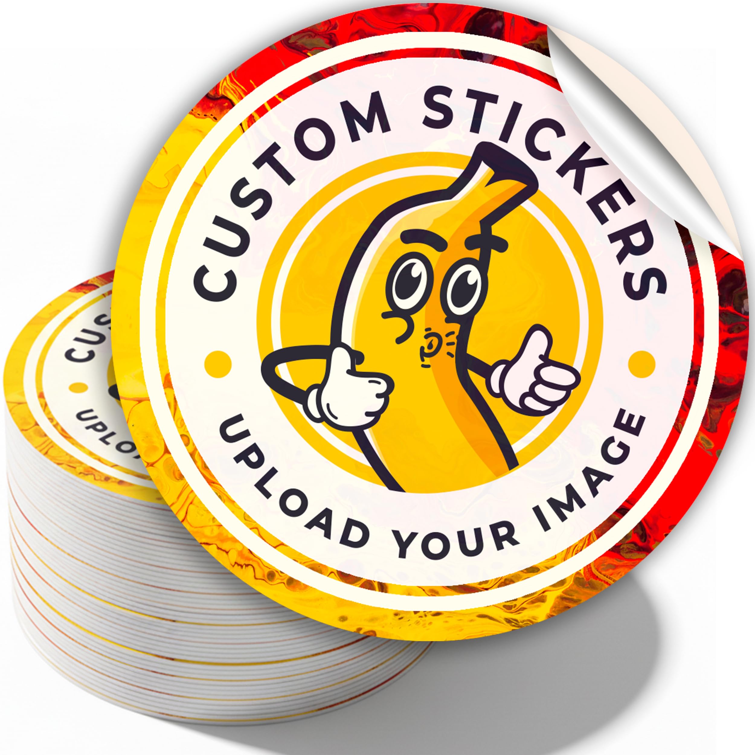 Custom Stickers – Upload Your Logo – Waterproof Vinyl, Any Shape/Size (Die-Cut or Kiss-Cut) – Business Branding & Packaging Labels – Bulk Packs 20–