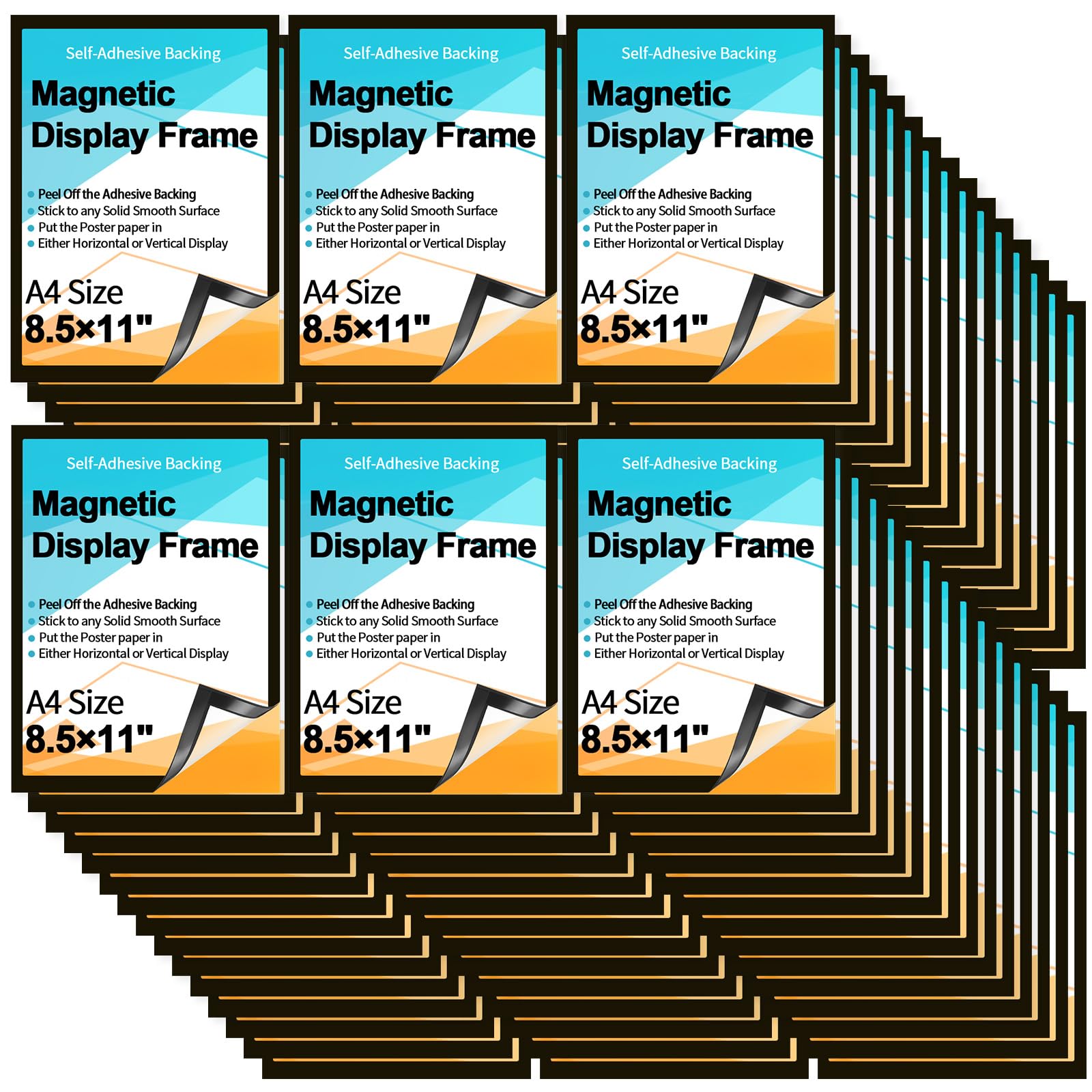 Amazon.com: Marspark 32 Pcs Magnetic Sign Holder 8.5 x 11 Self