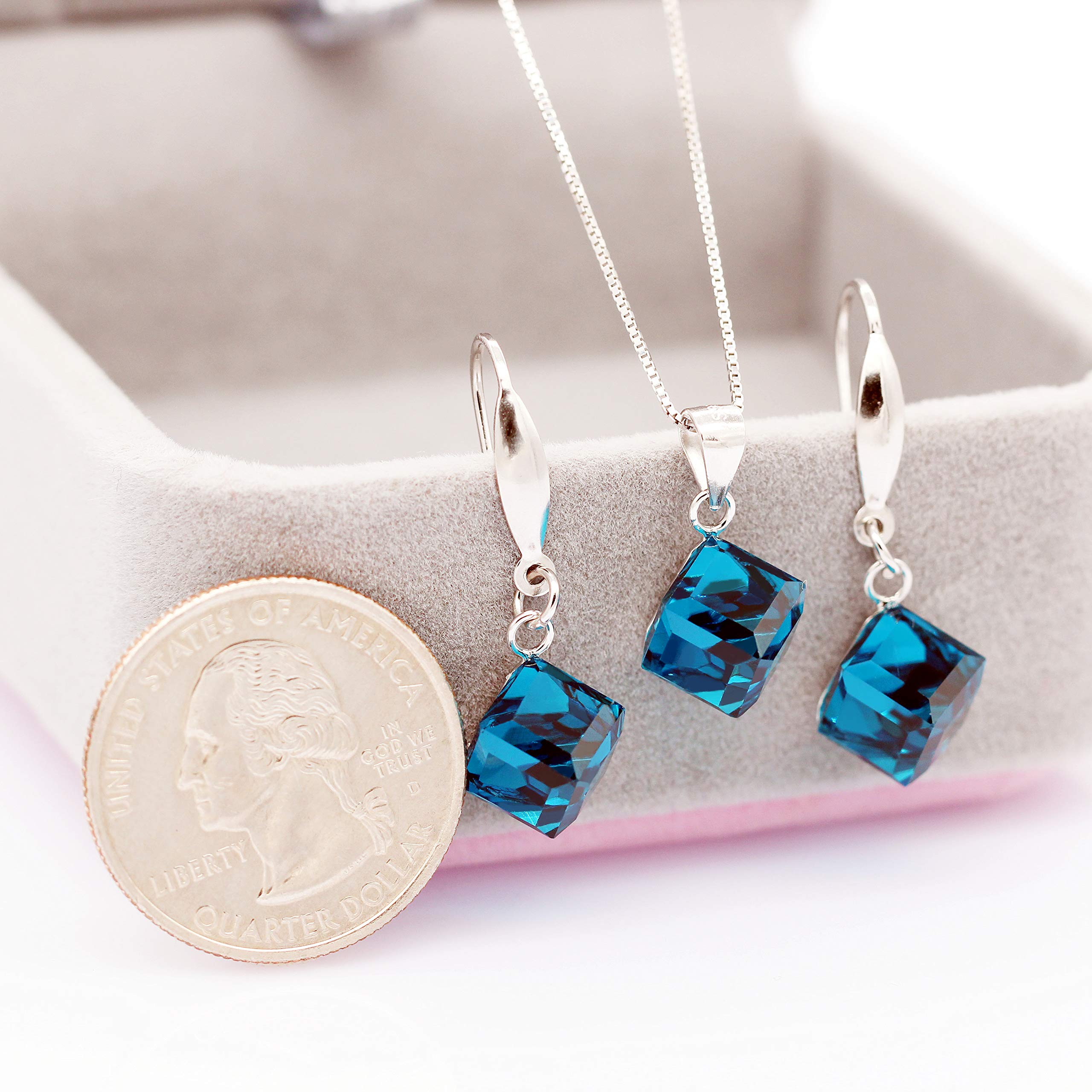 Uloveido Collana da donna in argento Sterling 925 con cristalli austriaci e magici cambiamenti, idea regalo per matrimonio