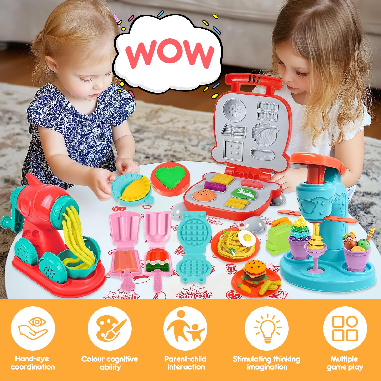Formine per Plastilina, 54 Pezzi Pasta Modellabile Bambini Plastilina