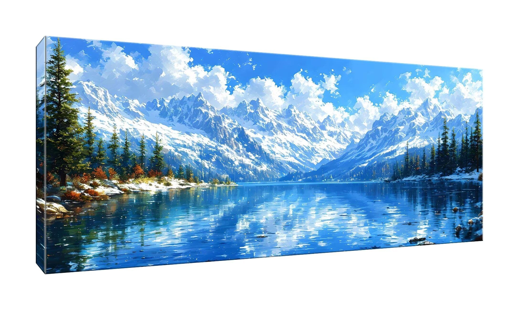 Malen Nach Zahlen Erwachsene xxl, Paint by Numbers Malen Nach Zahlen Landschaft, DIY Geschenk Art mit Pinseln und Acrylfarben Handgemalt Ölgemälde Leinwand für Home Décor, Ohne Rahmen 80x160cm W-222
