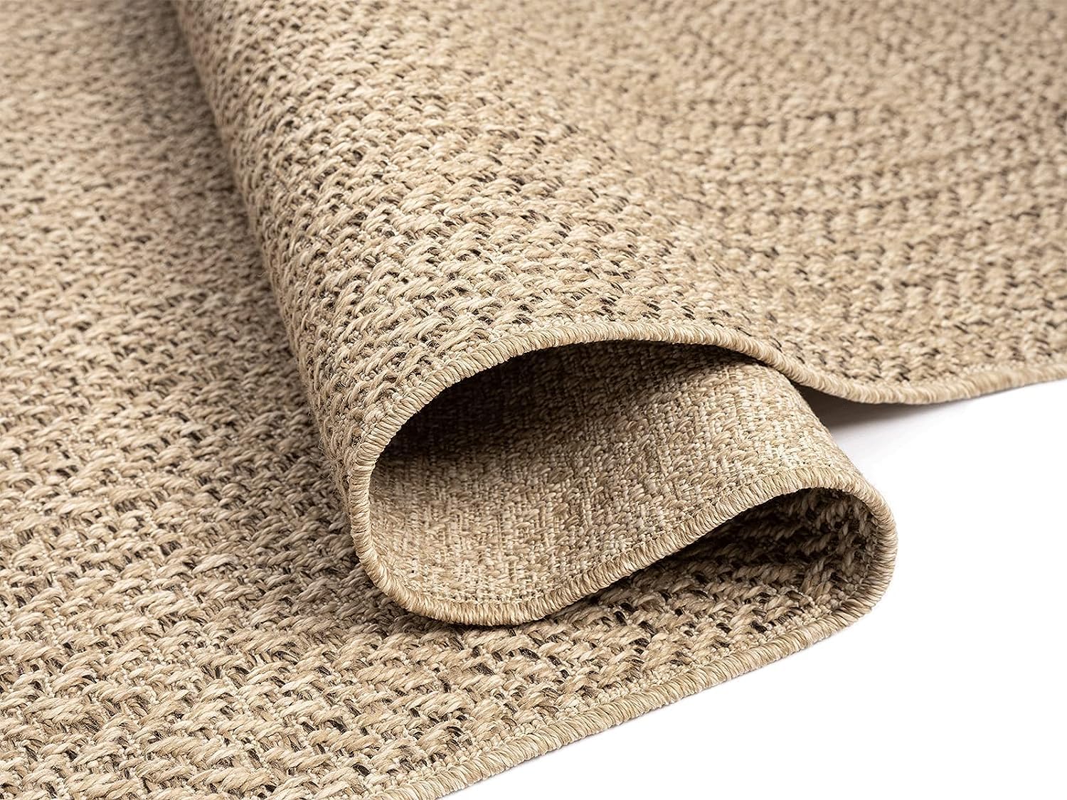 Mias Teppiche Kinsley - Alfombra de Yute Natural para Interior y Exterior, Resistente a la Intemperie, Ideal para Patio y jardín