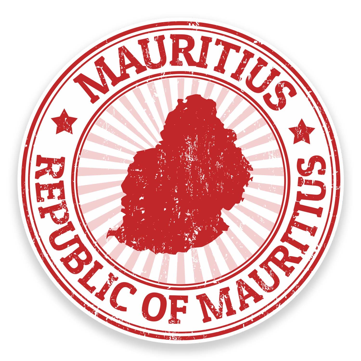 Destinationvinyl Multi 2 X 10Cm Mauritius Flag Map Vinyl Sticker Decal Laptop Luggage Travel Tag #9202 (10Cm Wide X 10Cm High)
