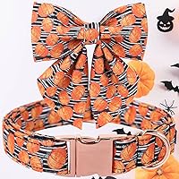 Vista 33 de Maca Bates Fall Maple Leaf Dog Collar with Sailor Bow Tie for Extra Small Girl,Boy,Autumn Foliage Puppy Collars with Bowtie Breakaway Adjustable