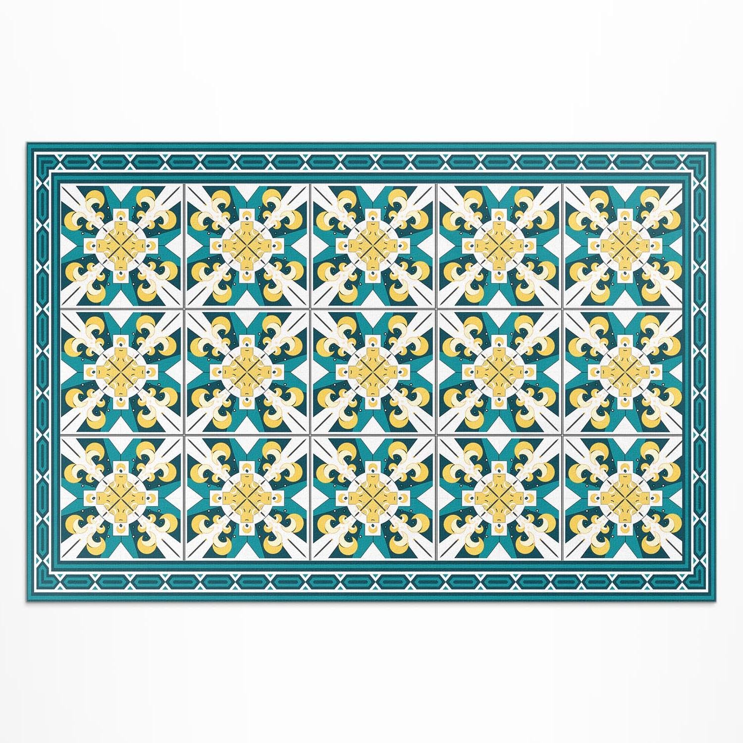 Tapis extérieur imperméable résistant décoloration 150x225 losanges géométriques terrasse