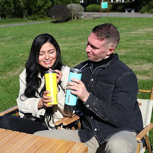 Miniatura 6 de BJPKPK 20oz Skinny Insulated Tumbler with Lid, Stainless Steel Water Bottle for Coffee,Tea.