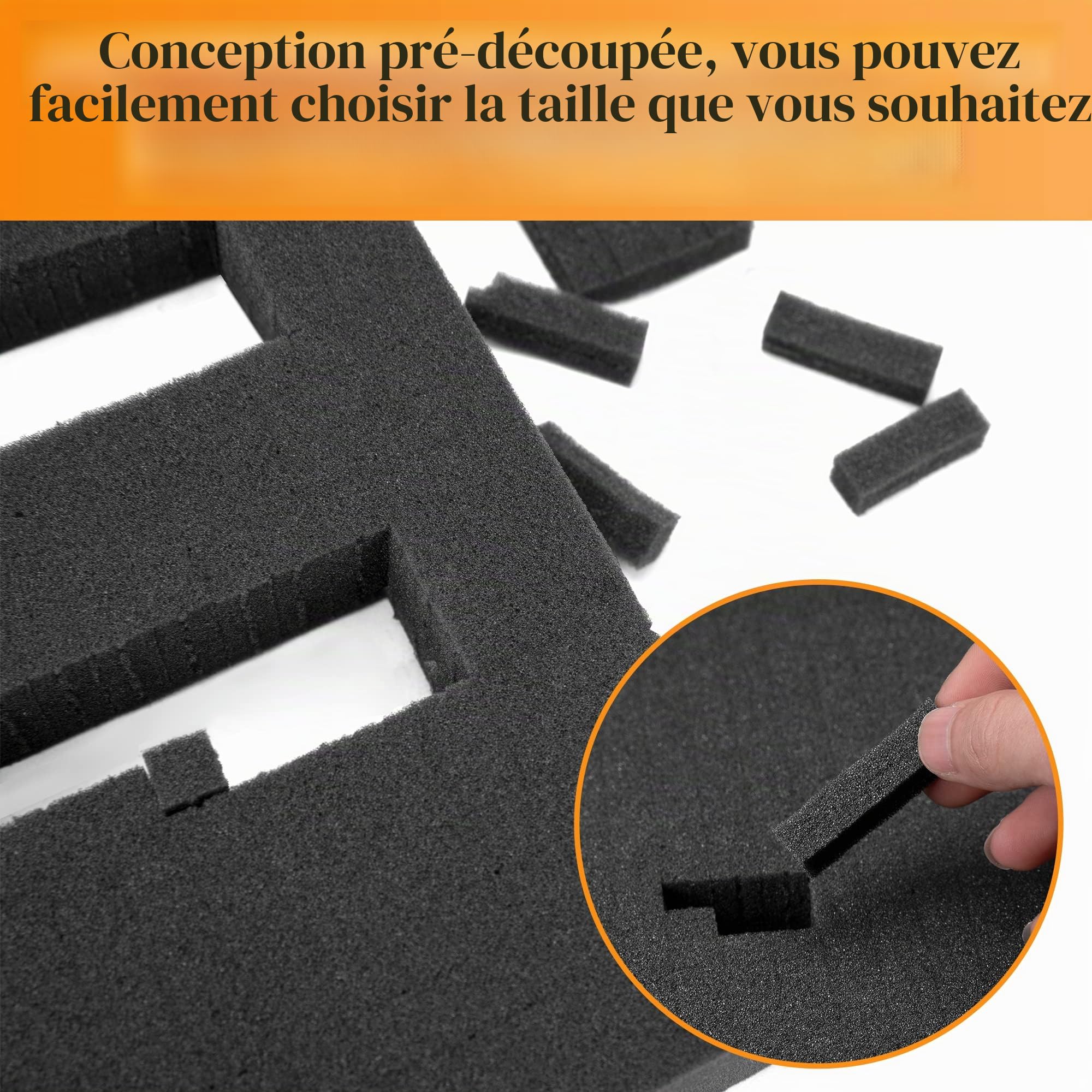 Mousse Predecoupee Cube - 4 pièces 400 x 300 x 25 mm / 4 pièces 400 x 300 x 10 mm