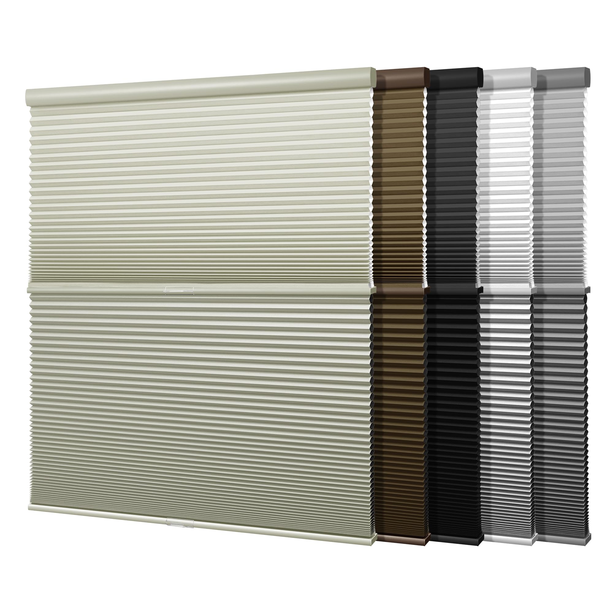 Boolegon Day Night Cordless Blackout Cellular Blinds 2 Shades in 1 Double Honeycomb Blinds Thermal Insulation Cellular Shades for Windows, Beige, 70"