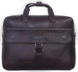 Bellatrix Genuine Leather Briefcase Men/Women Office Travelling Documents Storage Laptop 17 Inch Shoulder Strap Carry On Suitcase with Handle
