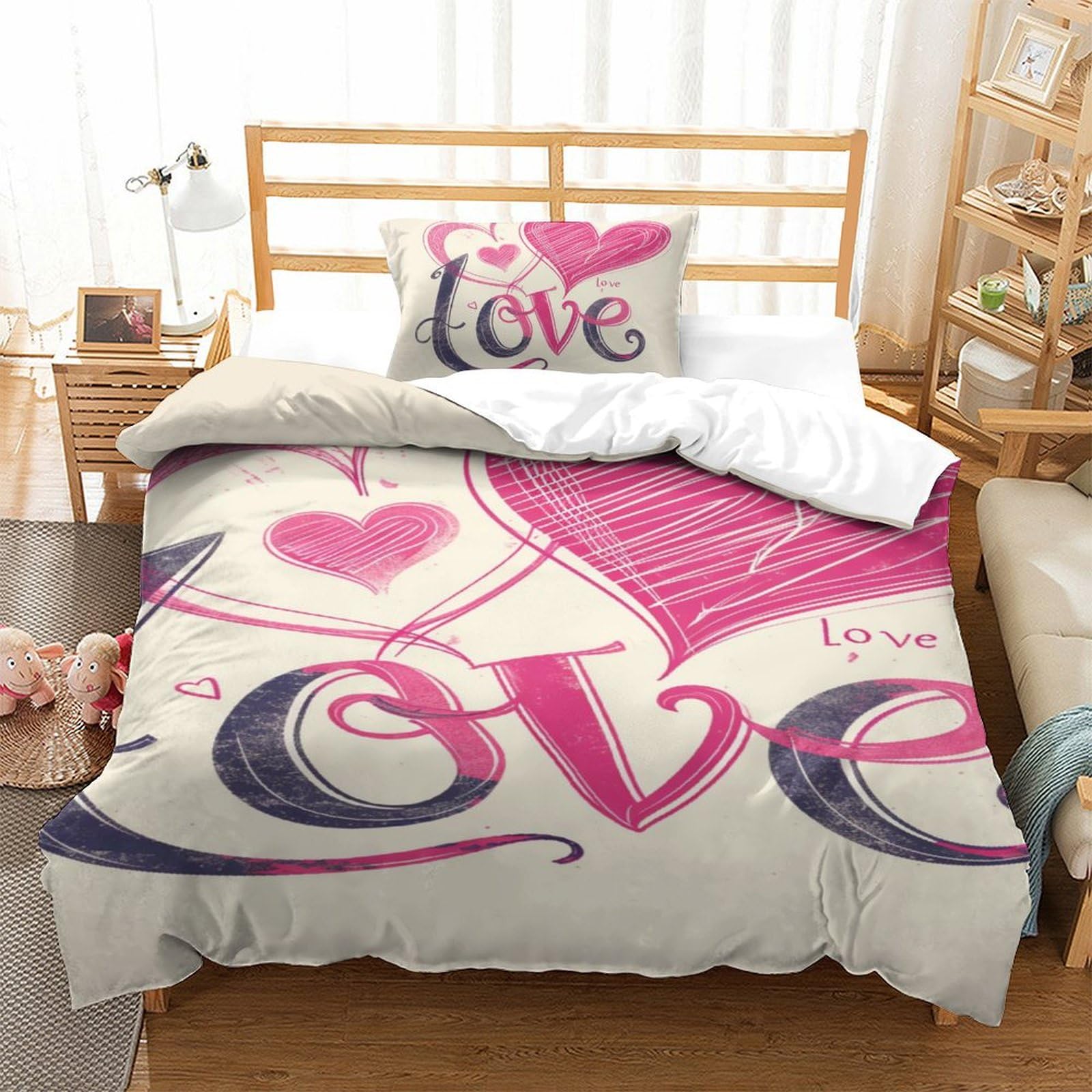 Amour de couette housse 3D douce pour des nuits paisibles et réconfortantes