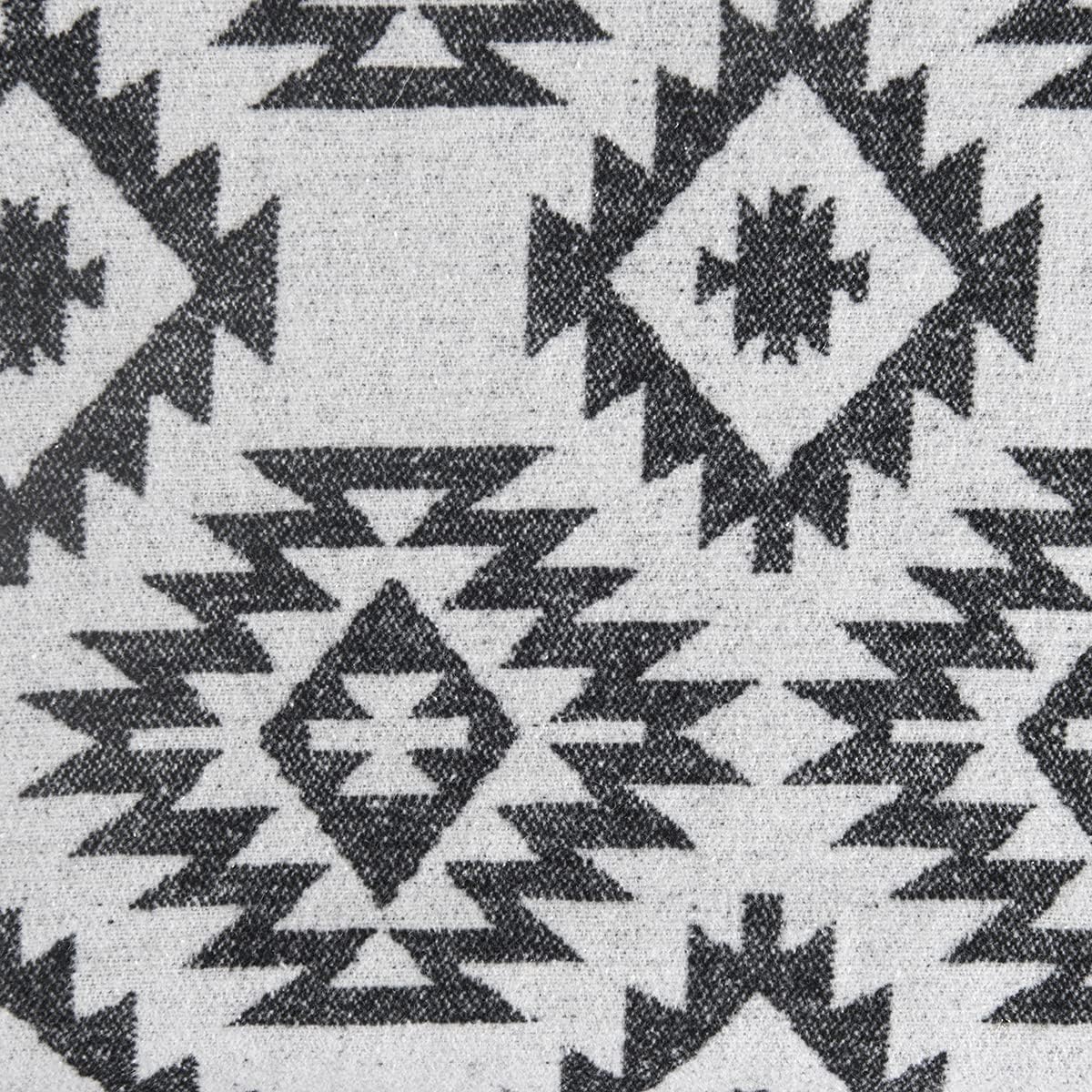 Paseo Road Southwest Aztec Design Throw with Sherpa Backing, 50x 60 inch, Black Geometric Pattern, Soft Cozy Warm Luxury Blanket, Southwestern Rustic Style
