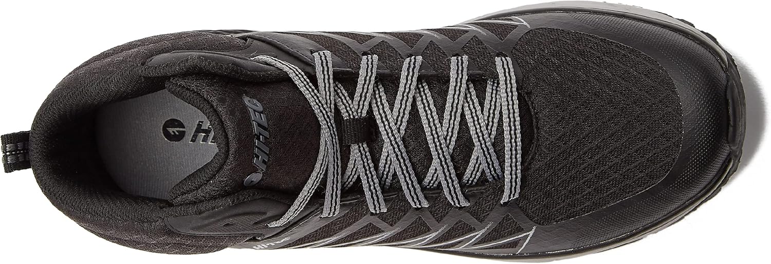 HI-TEC Destroyer Mid Hiking Boots for Men, Lightweight Breathable Outdoor Backpacking or Trail Running Shoes 10.5 Black