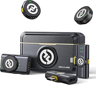 DGP Mobile 2024 Gold Award: HOLLYLAND Lark M2 - Wireless Microphone - Pin Microphone - Lightweight 9g - 48Khz / 24Bit - Phone Series / Android / Camera Compatible - 300m Transfer Distance