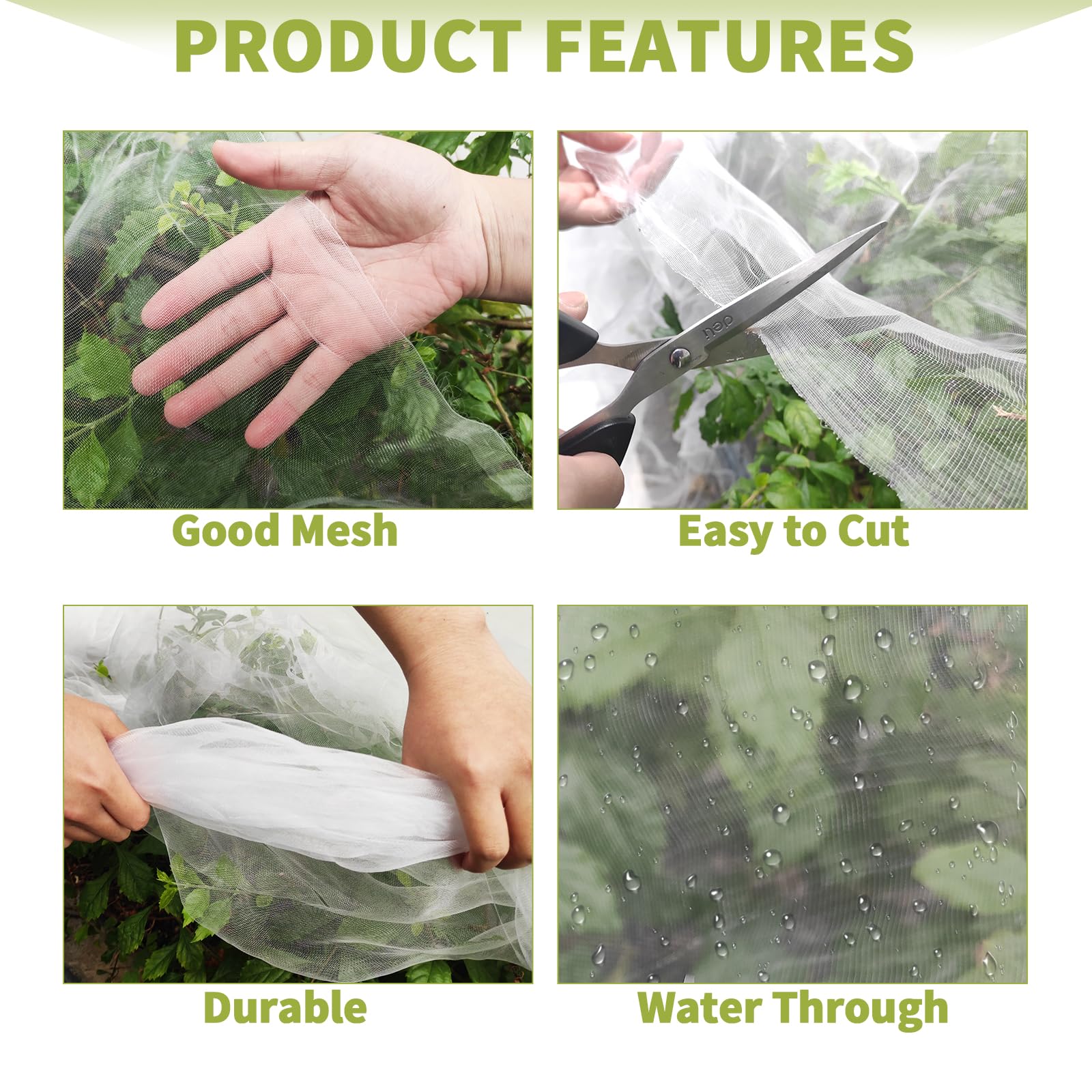 Filet à légumes de Jardin 3 x 6 m - Filet de Protection Contre Les Insectes pour Plantes et Légumes