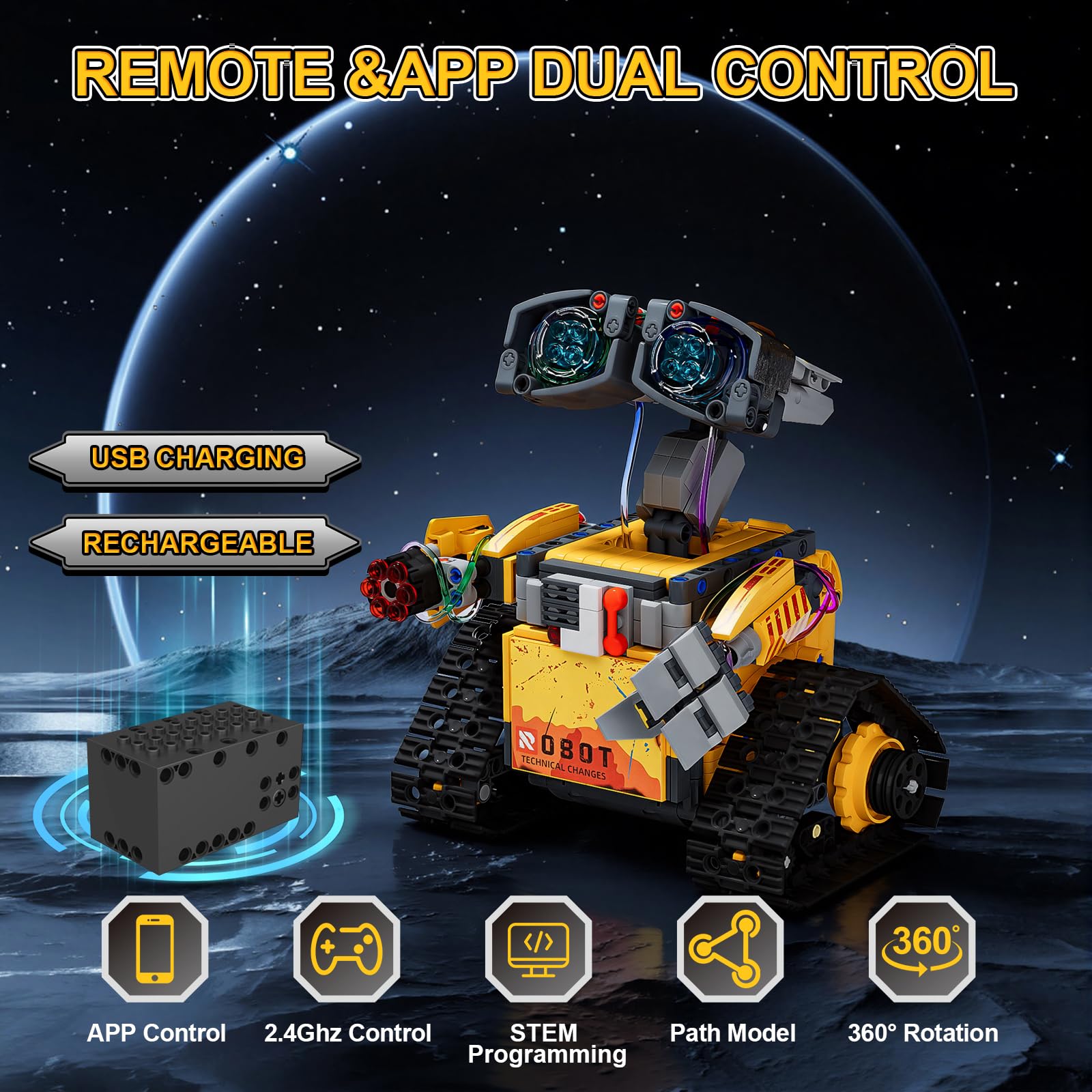 GuKKK Technik robot dla dzieci, zestaw do budowania, 5 w 1, programowalny robot z aplikacją i pilotem zdalnego sterowania, programowalna zabawka budowlana, kreatywny prezent dla chłopców w wieku 6-12