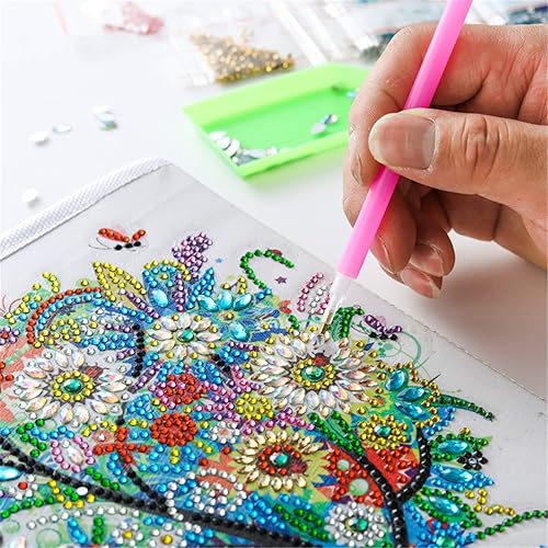 Miniatura 4 de CaptainCrafts Caja de almacenamiento plegable con pintura de diamante 5D para bricolaje, cubos con lienzo al óleo, forma especial, kit de arte de