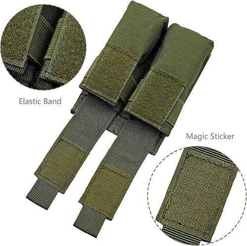 Miniatura 2 de Zalaxt Bolsas tácticas, doble pistola Mag bolsa táctica para revistas, organizador de herramientas, bolsa de funda para linterna para cinturón