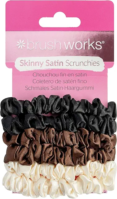 Cetim Skinny Satin Scrunchies 6-Pack - Hair Health & Style