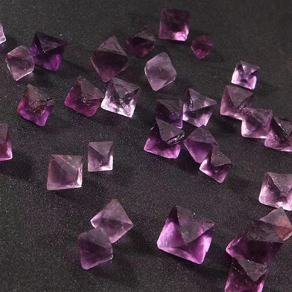 Amazon | 天然水晶 原石 100g 混合蛍石 八面体 宝石 小さい 原石